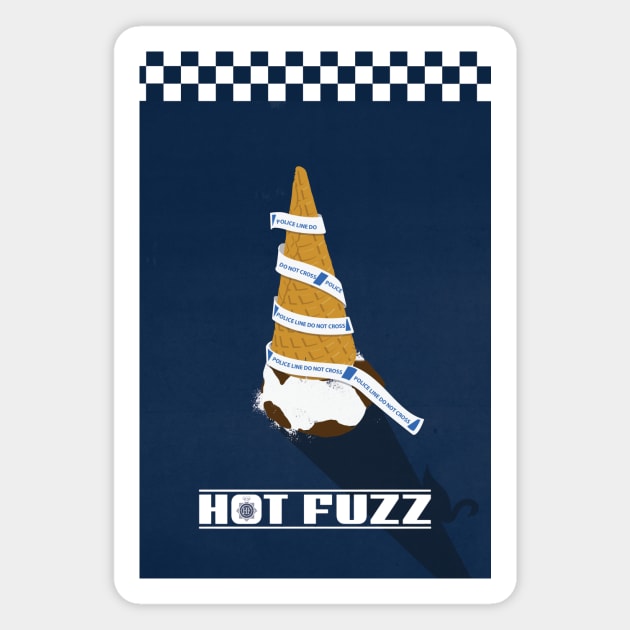 Hot Fuzz film print Magnet by Phil Shelly Creative